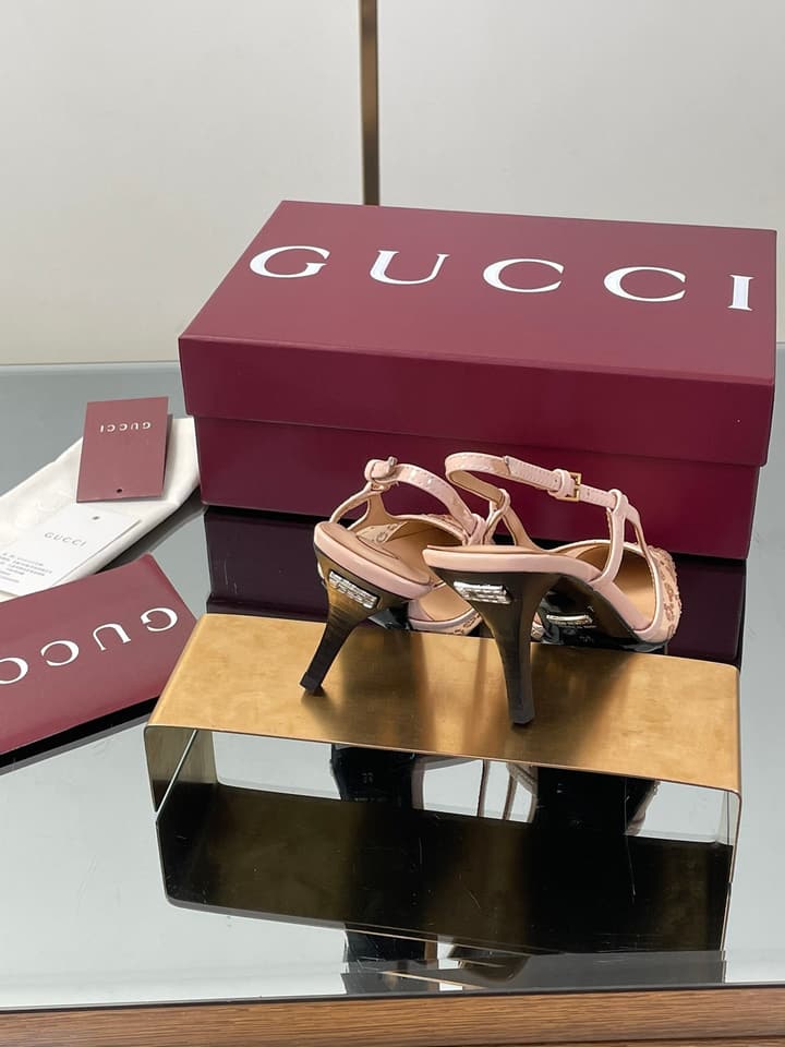Gucci Cosmogonie GG Crystal Slingback Sandals – 2025 Early Autumn Collection in Black Crystal Gg