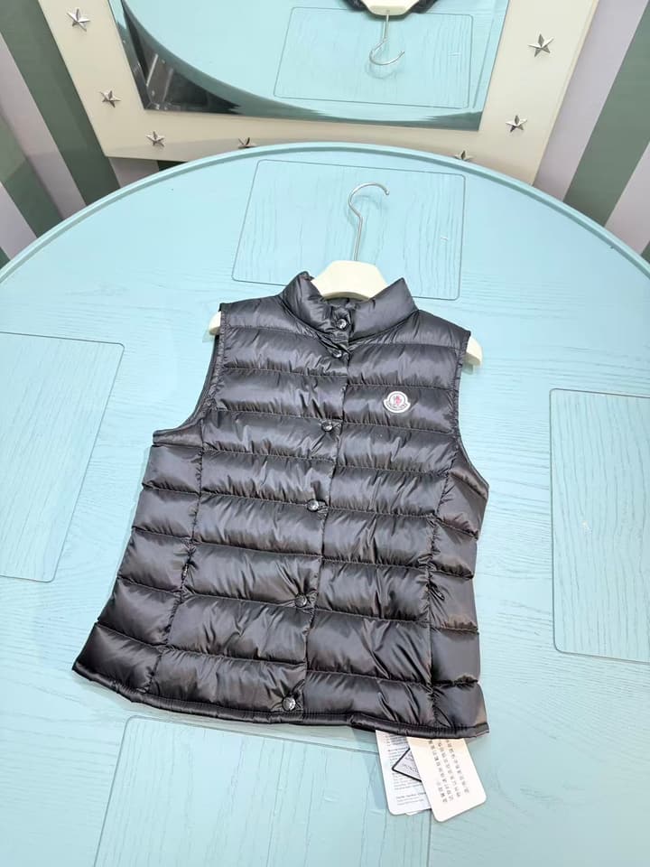 Moncler Kids Puffer Vest – 2025SS in Shiny Dark Gray