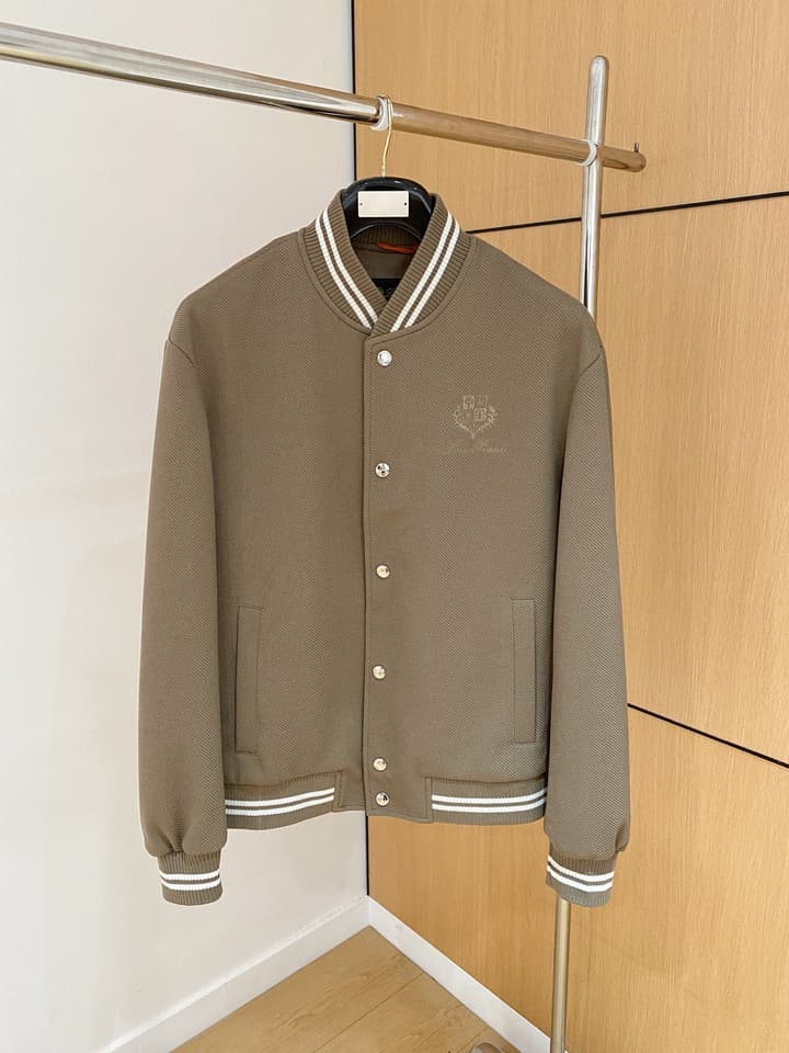 Loro Piana Men's Casual Jacket – Spring/Summer Collection – 2025SS in Black Varsity Jacket