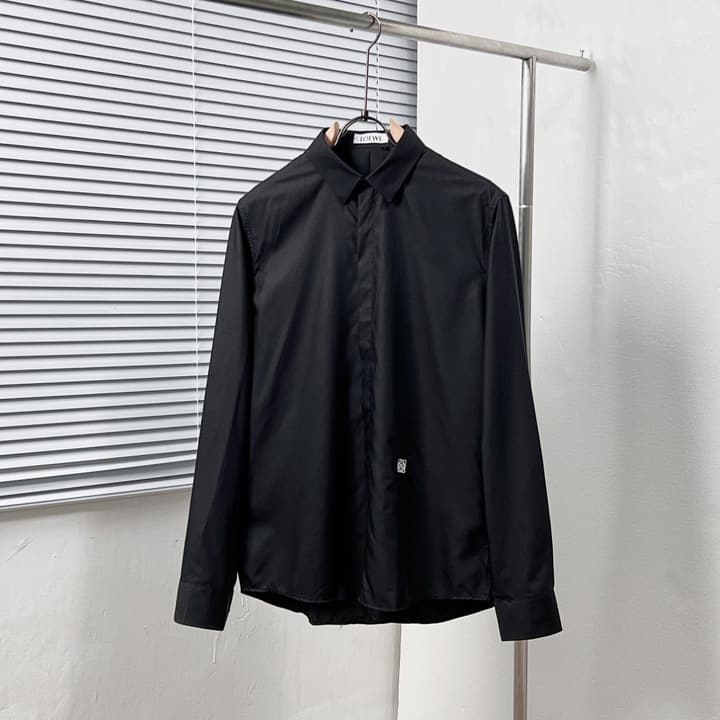 Loewe Crest Embroidered Shirt in Black