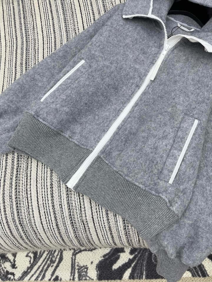 Canada Goose Custom Embroidered Woolen Hooded Jacket in Dark Charcoal Grey