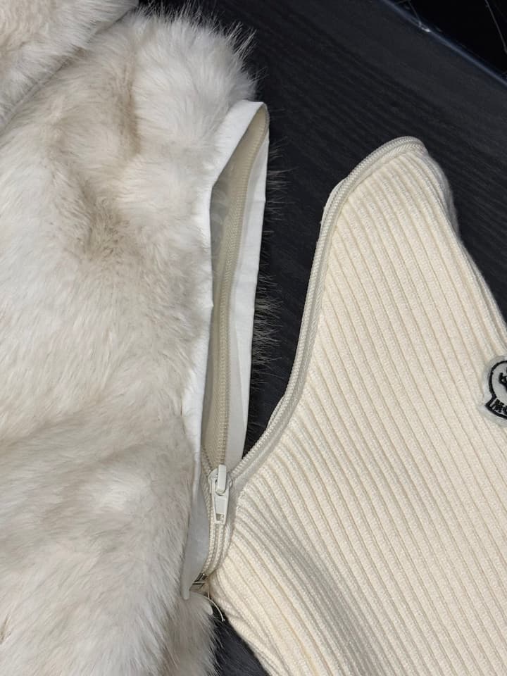 Moncler Convertible Faux Fur Jacket in Blended Beige Faux Fur