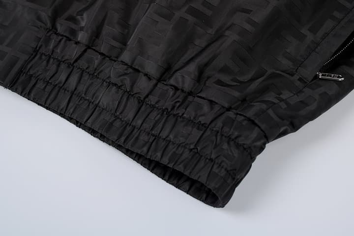Fendi Stand-Collar Nylon Bomber Jacket in Black Jacquard Bomber Jacket