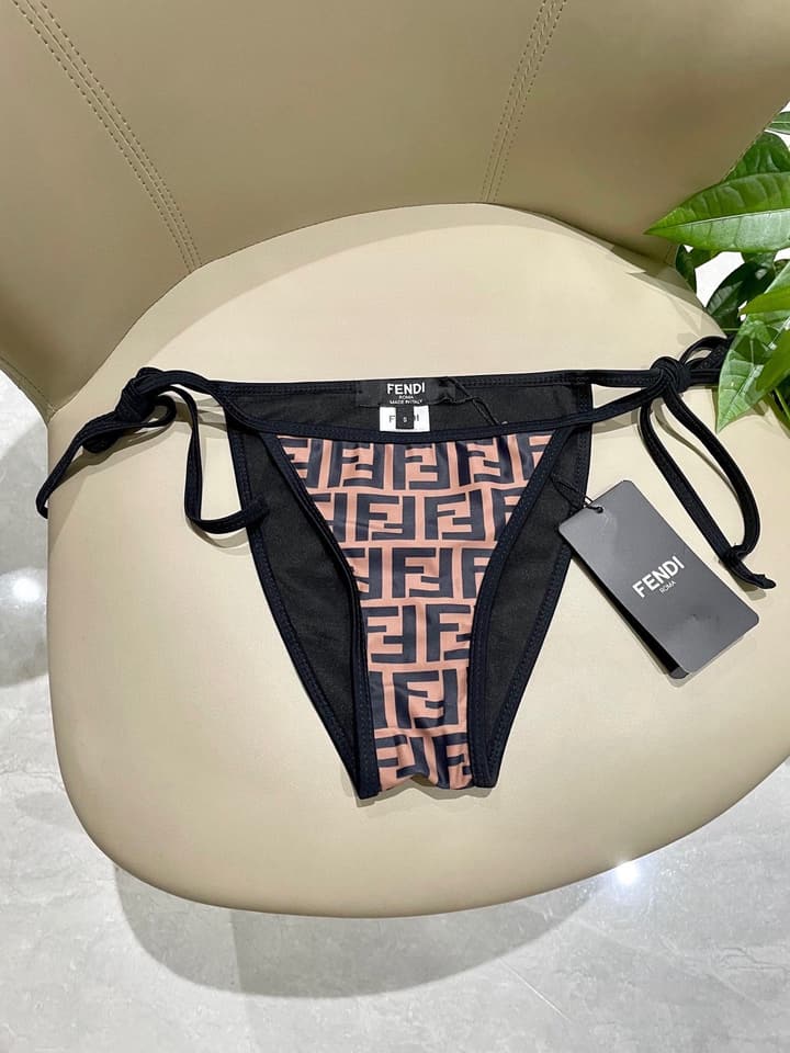 Fendi Versatile One-Piece Swimsuit in Brown Monogram Bikini