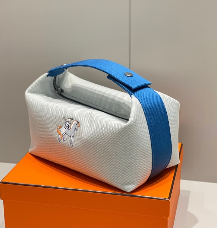 Hermès Trousse Bride-A-Brace Embroidered Canvas Vanity Case
