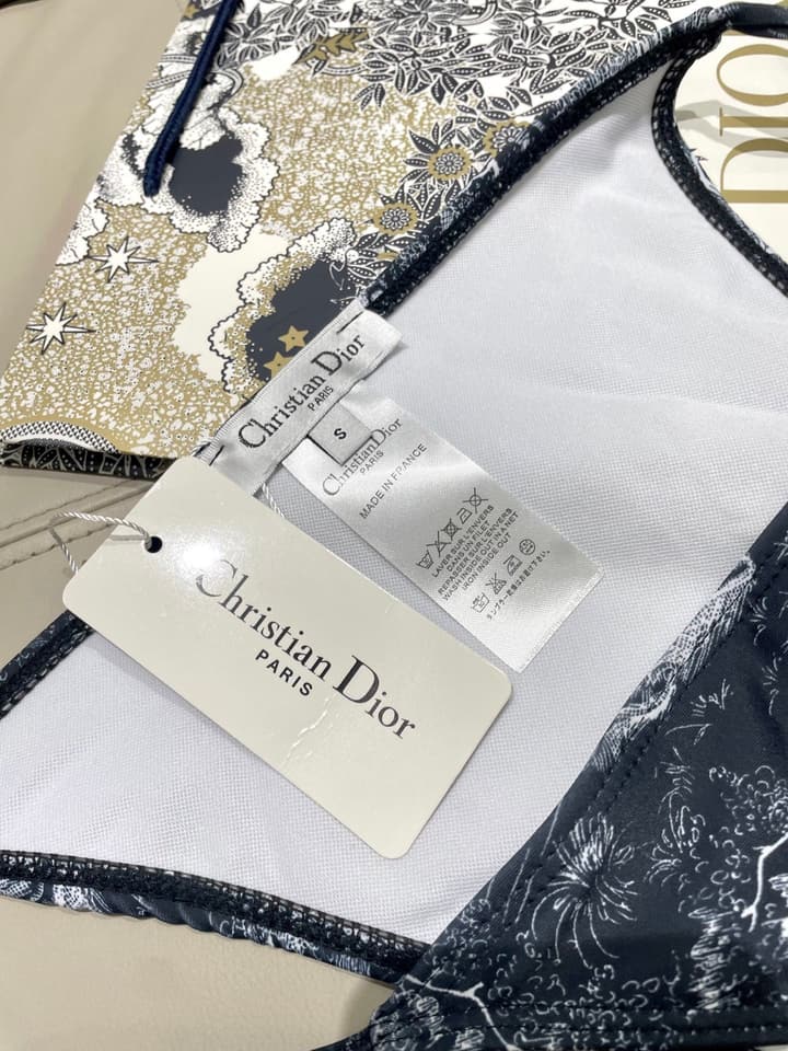 Dior New Collection Animal Print Three-Piece Swimwear Set in Dark Blue Animal Print Set