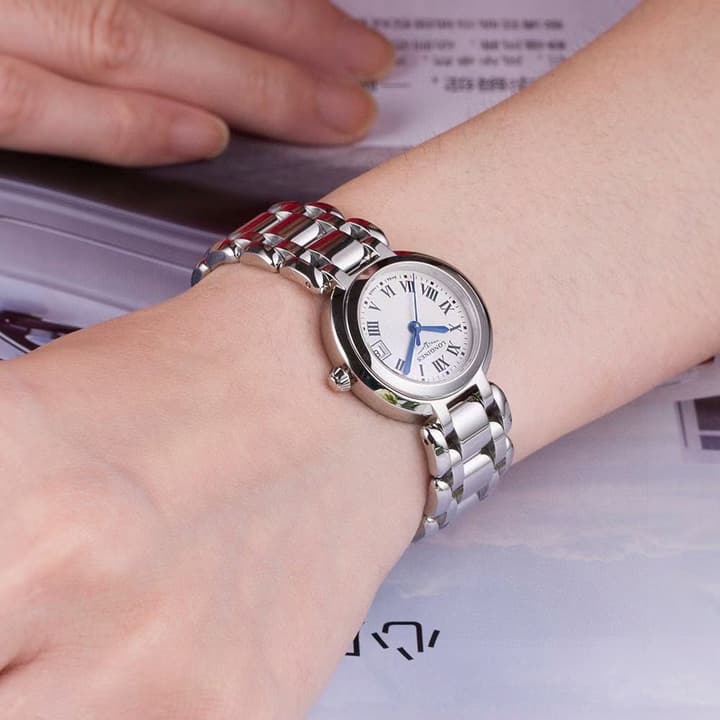 Longines Xin Yue Series Moonphase Watch in Steel Bracelet White Dial