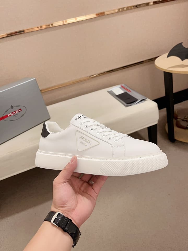 Prada Men's Air Cushion Sneakers in Dark Grey Monochromatic