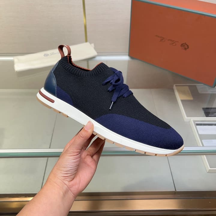 Loro Piana Breathable Suede Loafers in Solid Dark Blue