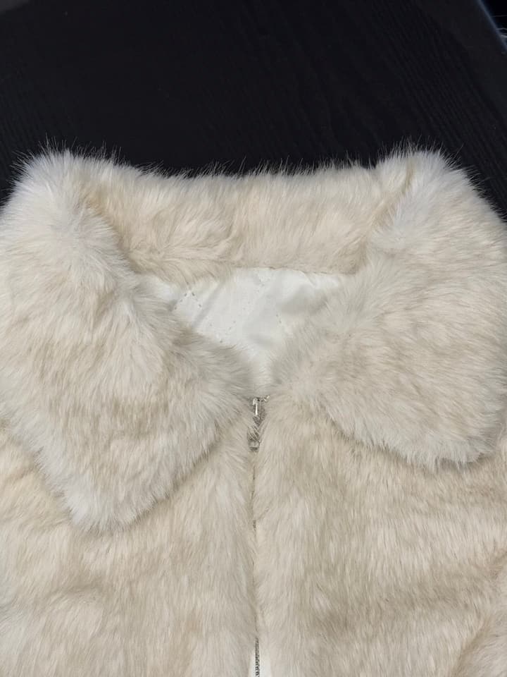 Moncler Convertible Faux Fur Jacket in Blended Beige Faux Fur