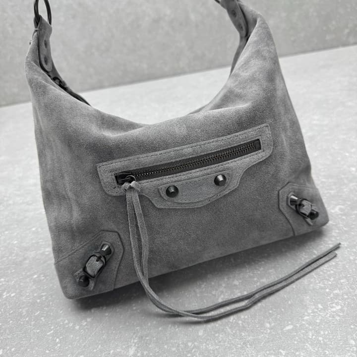 Balenciaga Le City Hobo Bag – Small in Frosted Grey