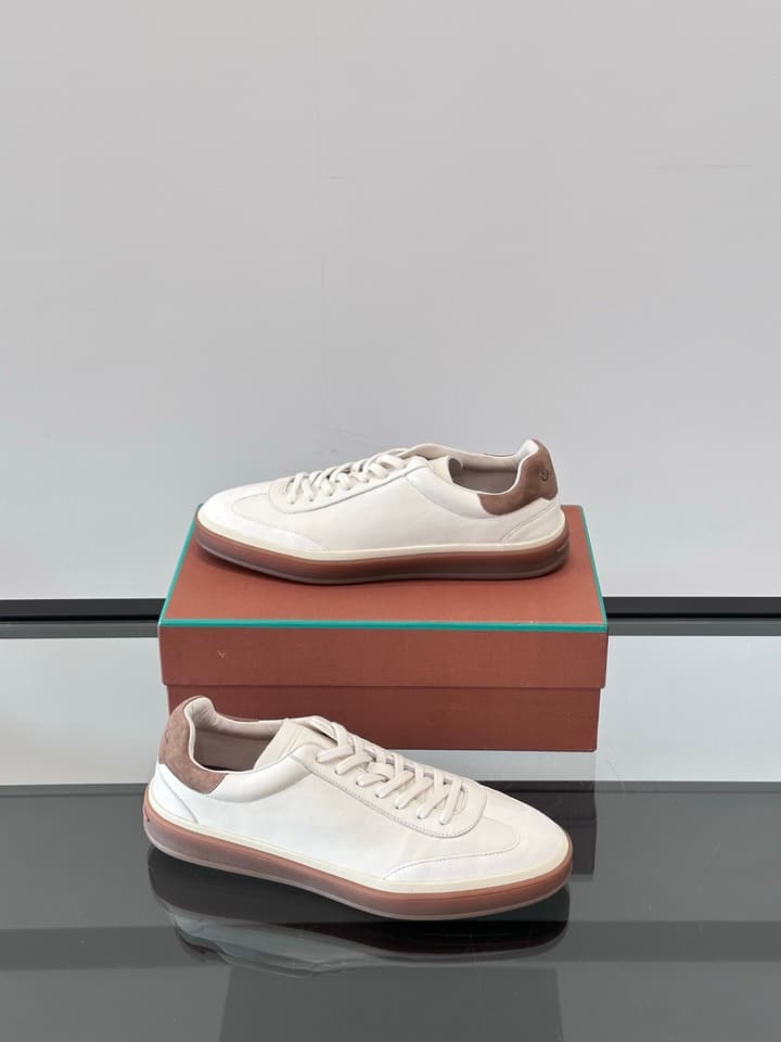 Loro Piana WeekendWalk Suede Sneakers in Cream Suede