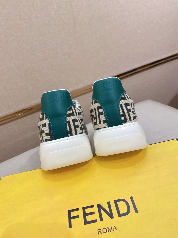 Fendi Calfskin Leather Loafers in Navy White Monogram