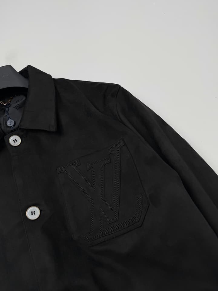 Louis Vuitton 3D V Embroidered Suede Workwear Jacket