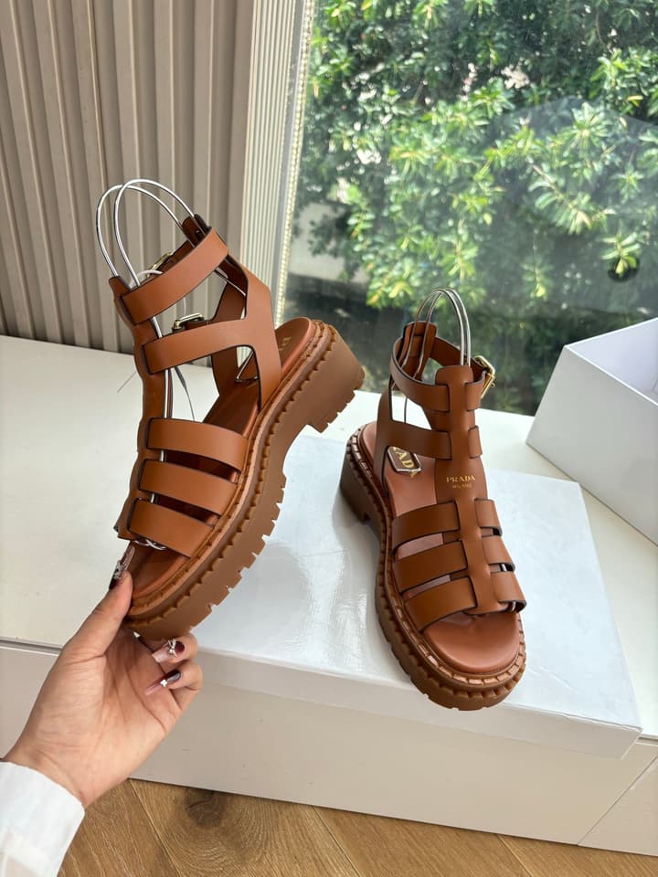 Prada 2025 Spring/Summer Cage Sandals in Black