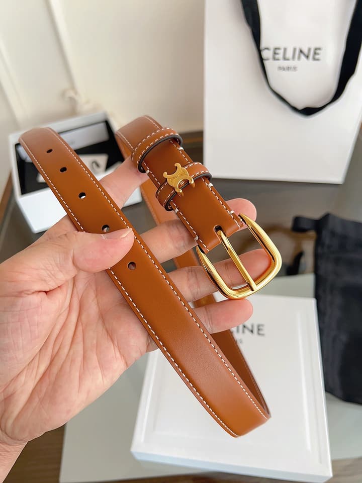Celine Vivienne Taurillon 25mm Belt in Black Taurillon Leather