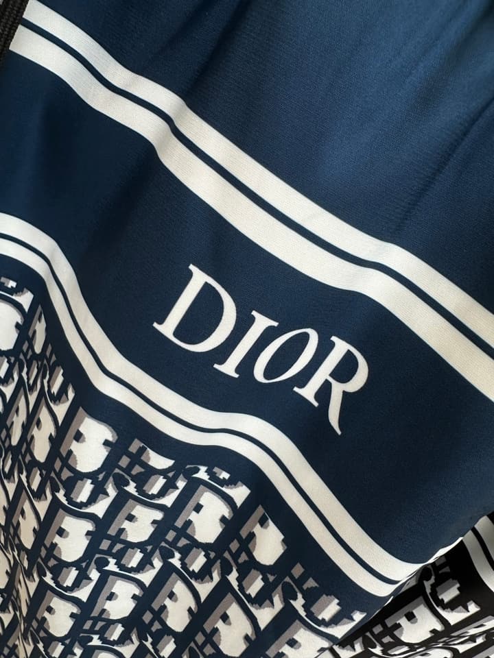 Dior Men's Casual Beach Shorts – 2025SS Collection in Black Dior Band Monogram