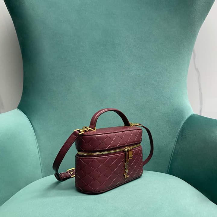 Saint Laurent Gaby Mini Vanity Bag in Apricot