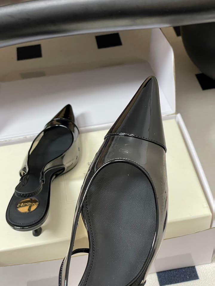Saint Laurent Pointed PVC Slingback Sandals – 26SS in Beige