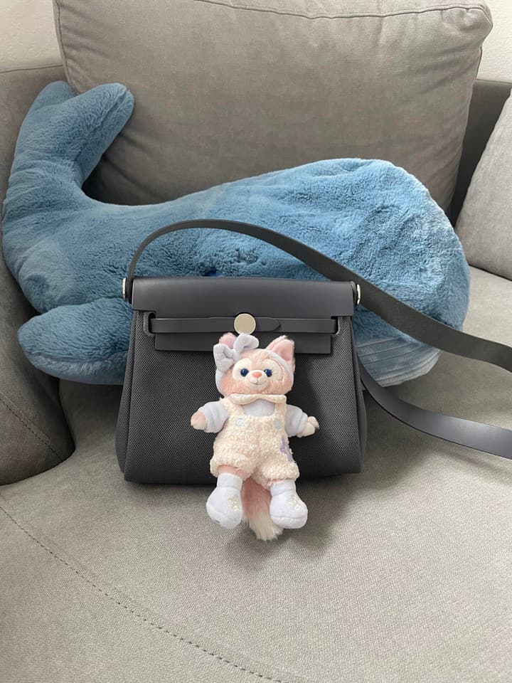 Hermès Herbag 20 Slate Grey Canvas Bag