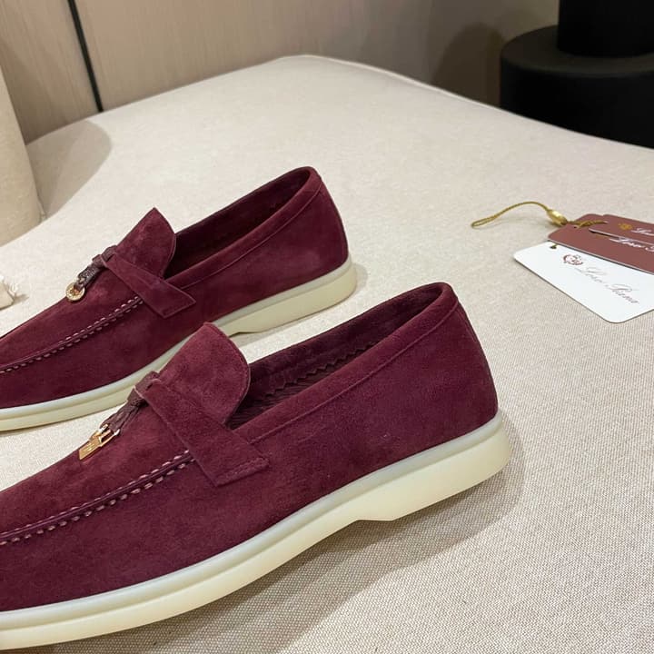 Loro Piana Summer Charms Walk Moccasin Loafers in Black Leather