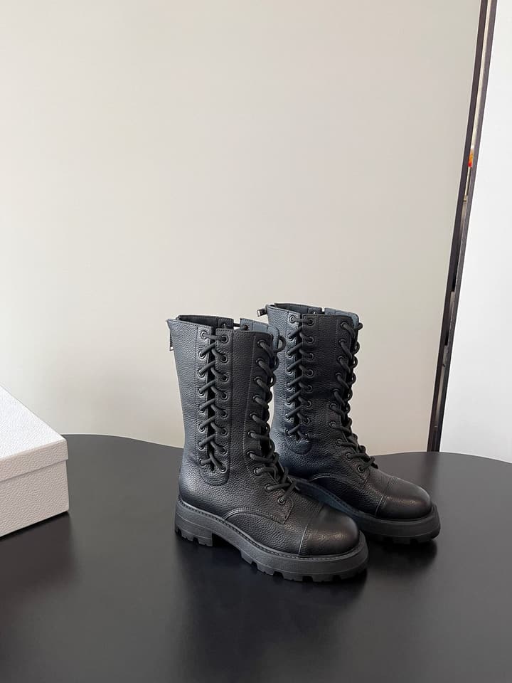 Dior D-Road Lace-Up Combat Boots