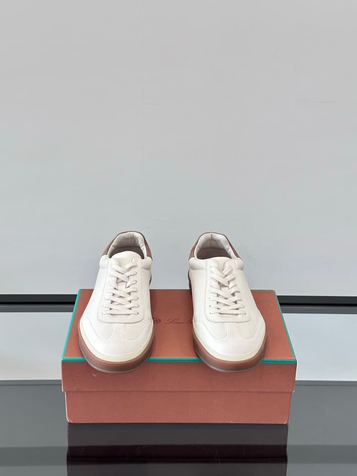 Loro Piana WeekendWalk Suede Sneakers in Cream Suede