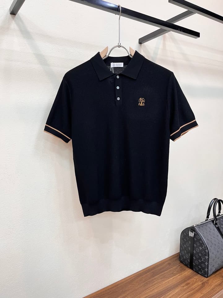 Zegna Minimalist Knit Polo Shirt – Spring/Summer Collection – 2026SS in Black