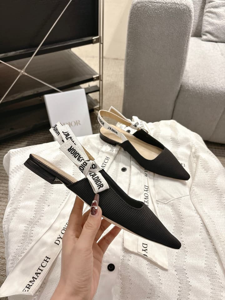 Dior J'Adior Embroidered Kitten Heel Sandals in Black Shimmer Fabric