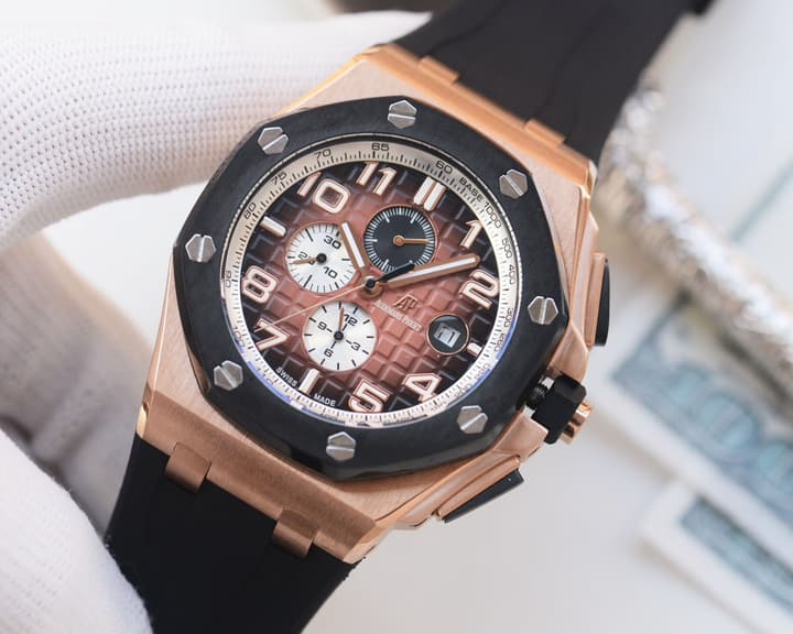Audemars Piguet Royal Oak Offshore Automatic Watch in Black Skeleton & Green