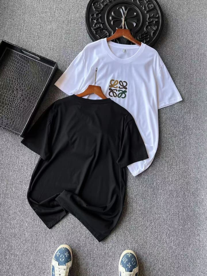 Loewe Silk Round Neck Short Sleeve T-Shirt