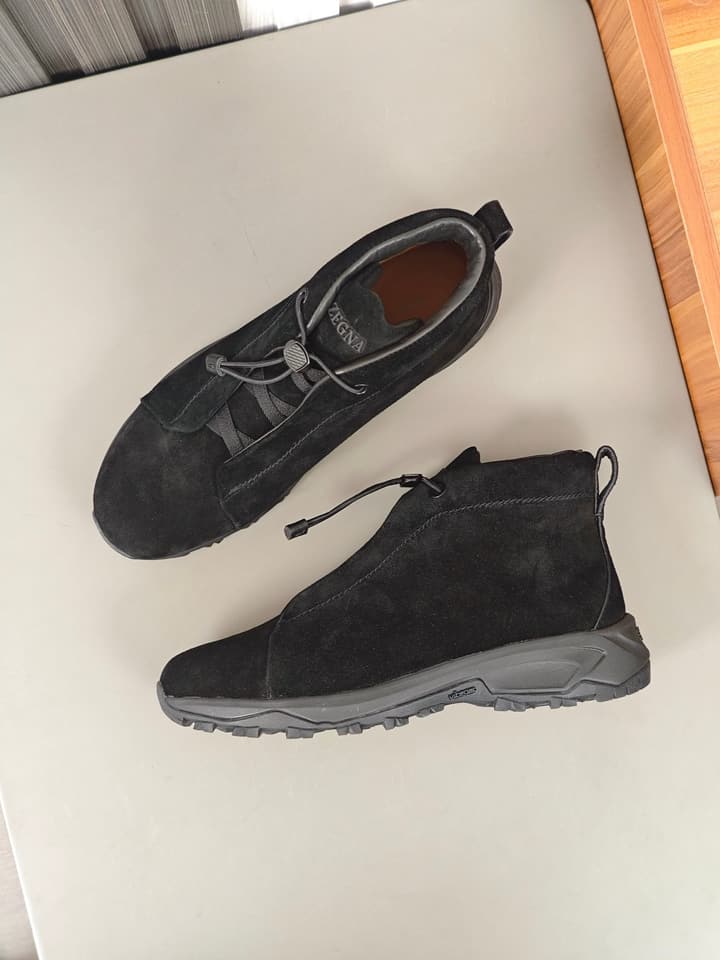 Zegna Triple Stitch™ Monte Luxury Casual Shoes in Black Leather High-top