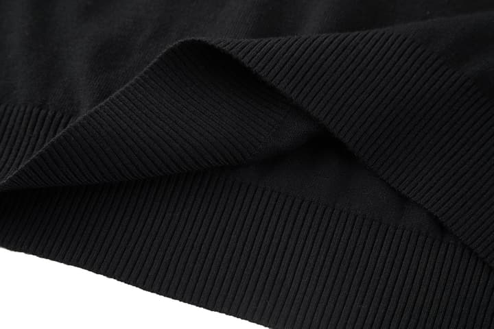 Fendi Knitted Long Sleeve Polo Shirt with Micro FF Detail in Black Knitted Polo
