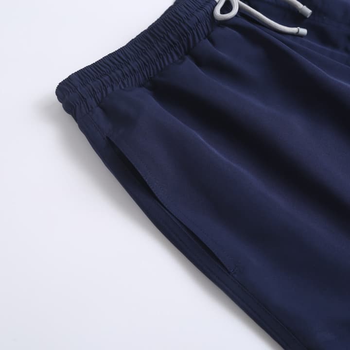 Brunello Cucinelli Embroidered Swim Trunks in Navy Blue