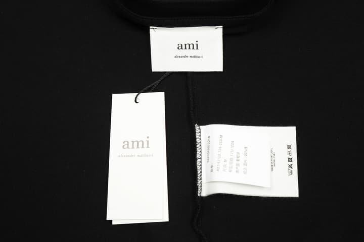AMI Paris Classic Large Logo Embroidered Heart T-Shirt – 2025SS in Black With White Logo