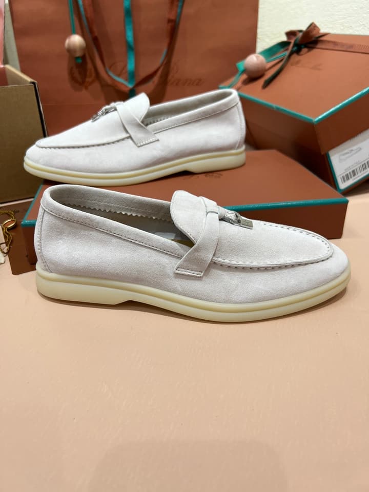 Loro Piana My Charms Classic Loafers in Nude