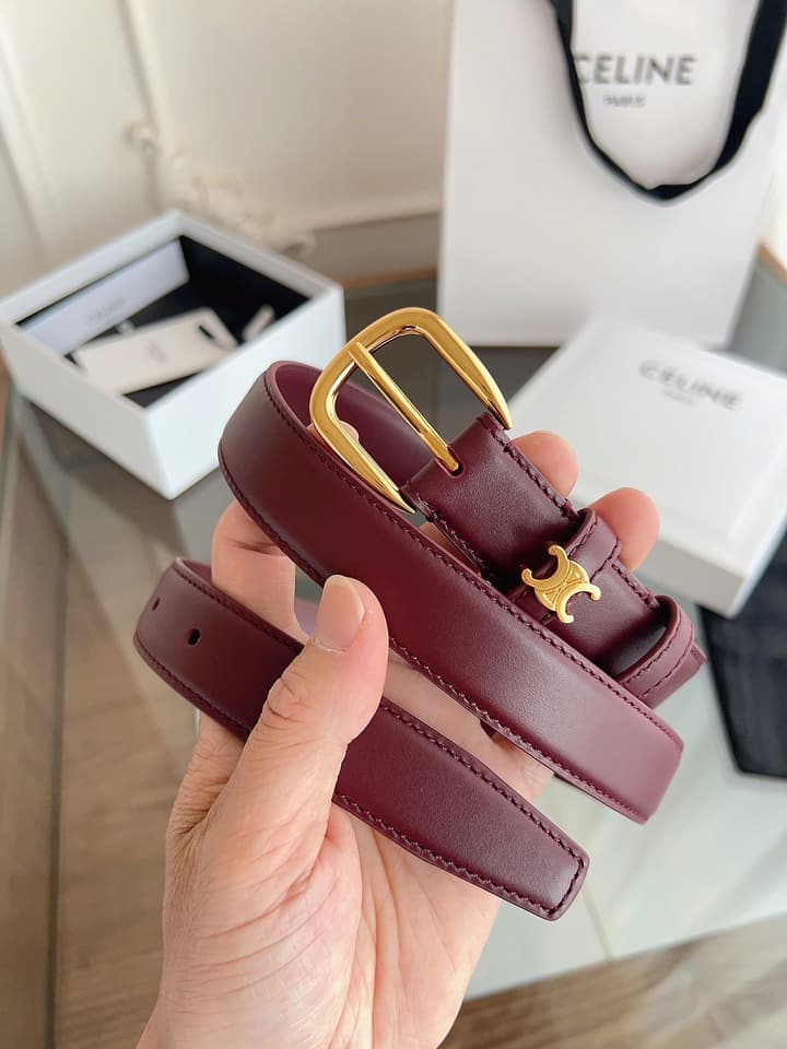 Celine Vivienne Taurillon 25mm Belt in Black Taurillon Leather