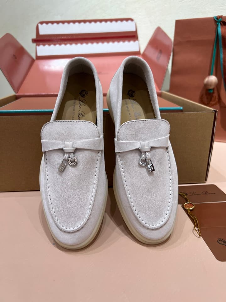 Loro Piana My Charms Classic Loafers in Nude