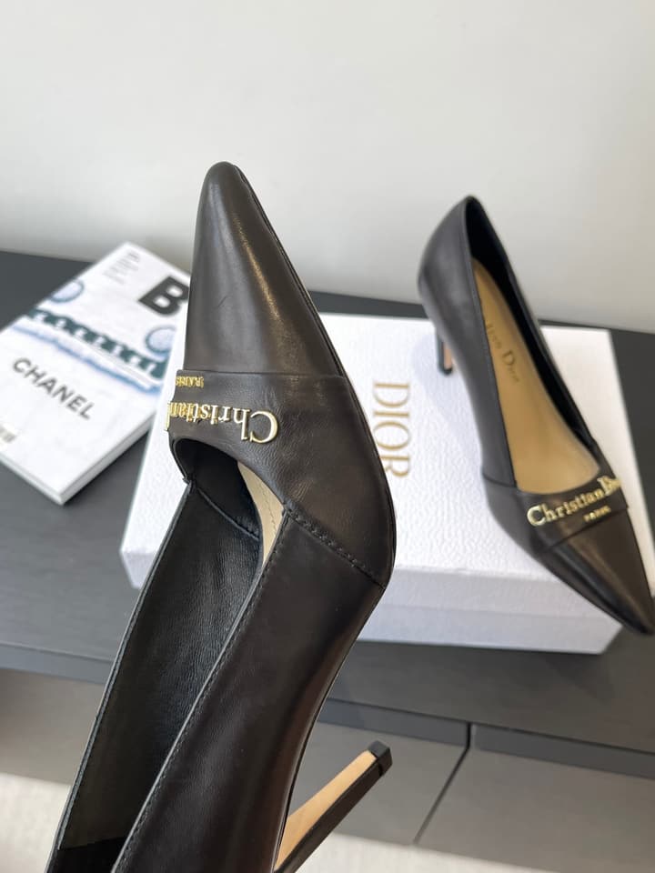 Dior My Dior Pointed-Toe Slingback Heels – 25SS in Patent Black