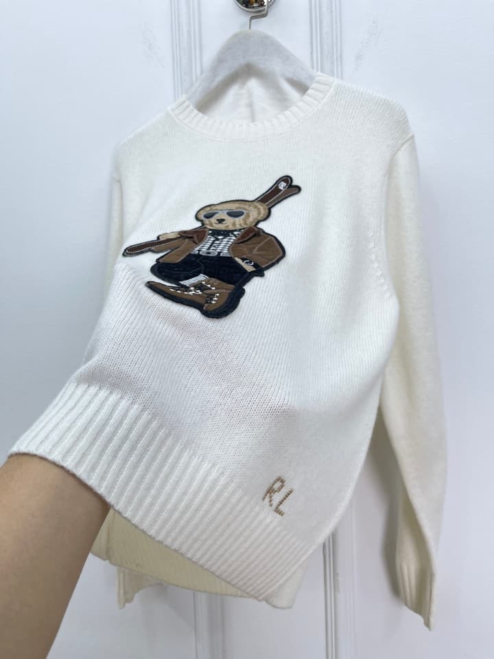 Ralph Lauren Polo Bear Cashmere Wool Knit Sweater in Black Polo Bear Sweater