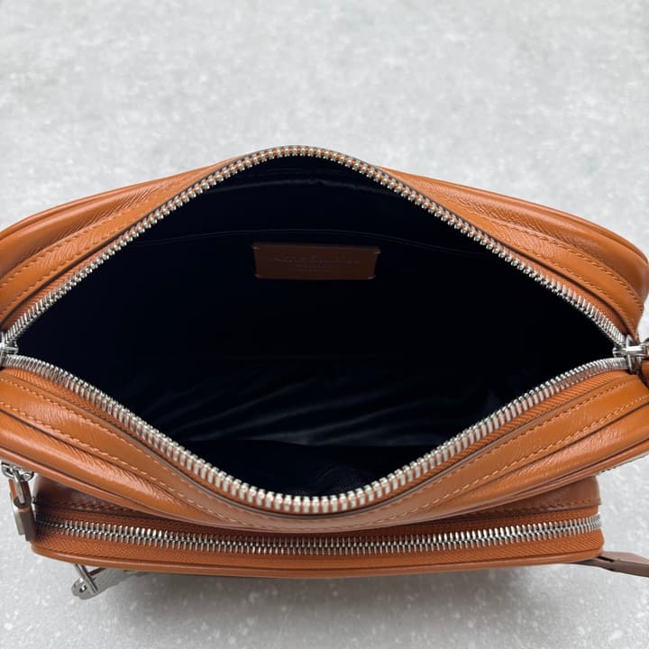 Acne Studios Retro Collapsed Camera Bag in Chocolate