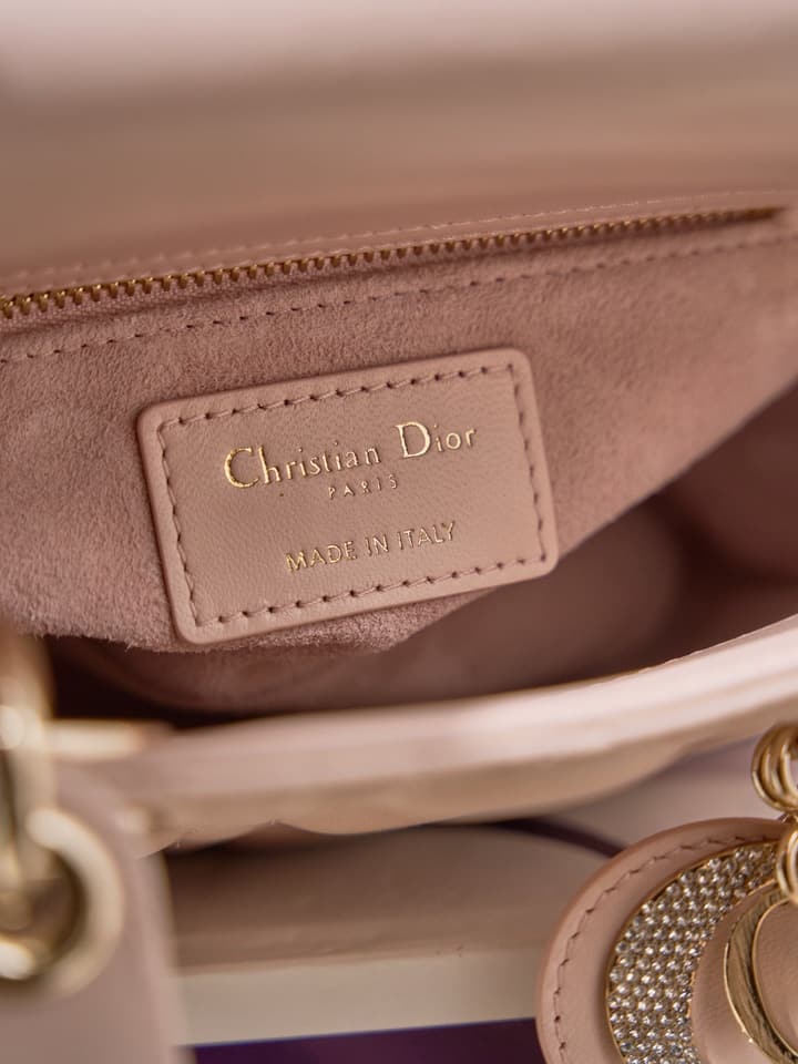 Dior Classic Lady Lambskin Handbag in Blush Pink