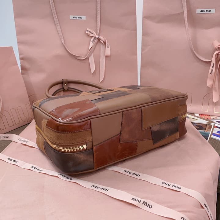 Miu Miu Patchwork Briefcase in Brown Patchwork