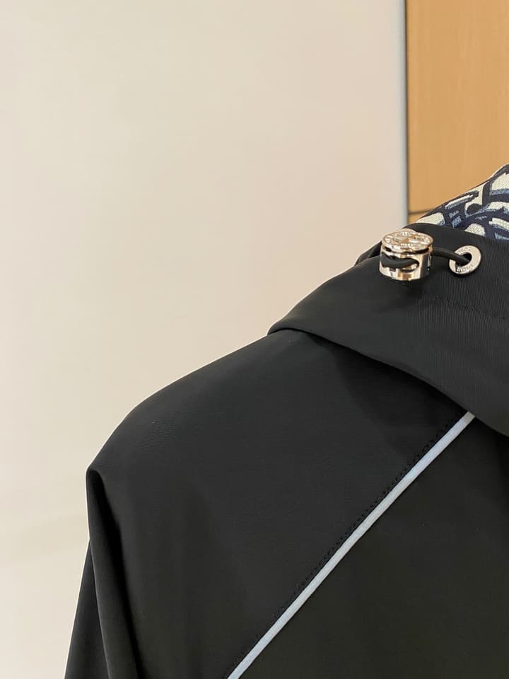 Dior New Runway Jacket Outerwear in Black With Monogram Panels
