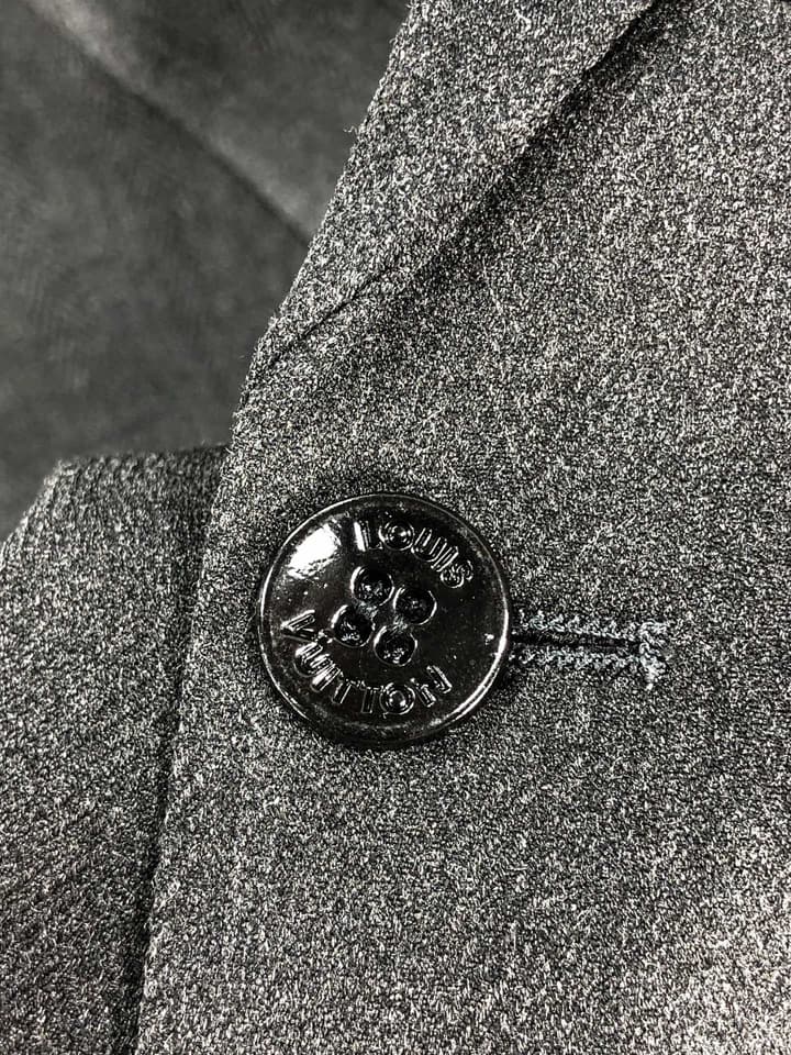 Louis Vuitton Men's Slim Fit Blend Suit Set – Autumn/Winter Collection in Dark Gray