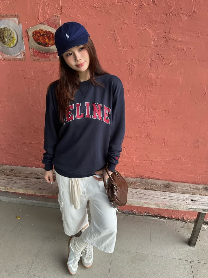 Celine Printed Logo Collegiate Sweatshirt