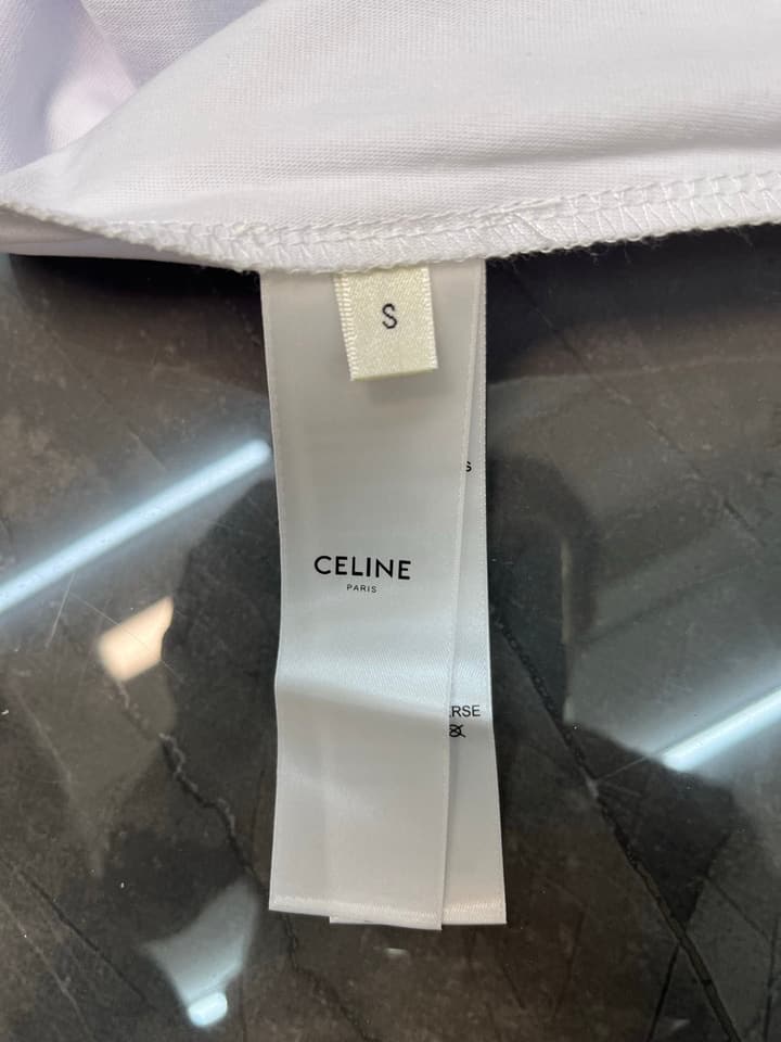 Celine Triomphe Embroidered Loose T-Shirt in Grey