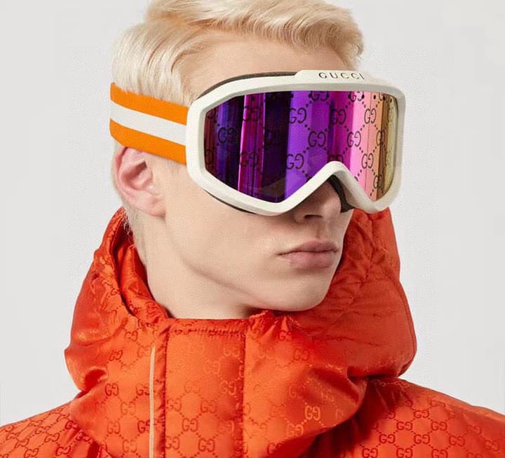 Gucci Ski Goggles in Black Frame, Silver Lens