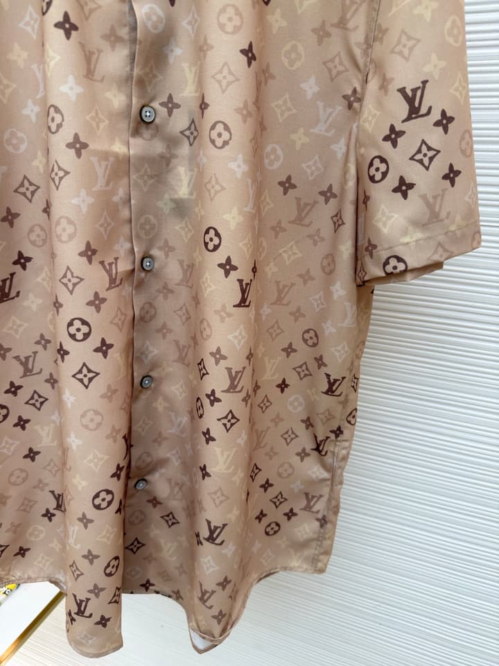 Louis Vuitton Monogram All-Over Print Beach Shirt in Apricot