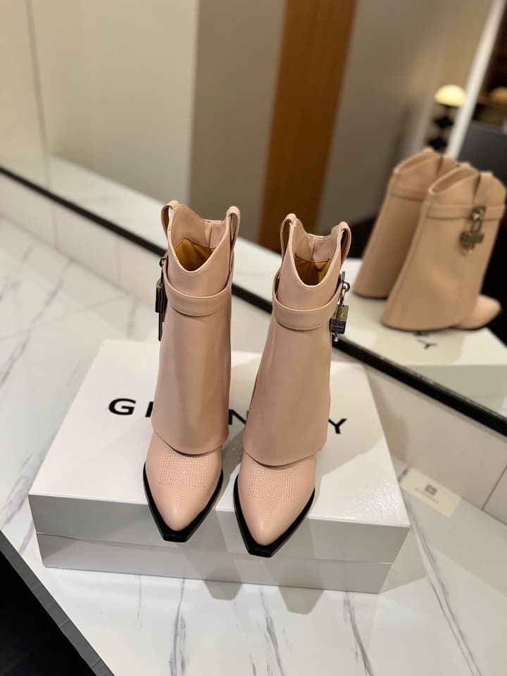 Givenchy High-Heel Embroidered Long Boots – 2024 SS in Black Leather